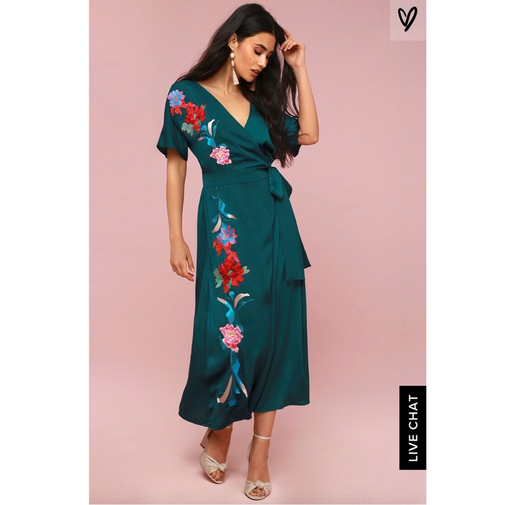 Josefina Embroidered Wrap Dress